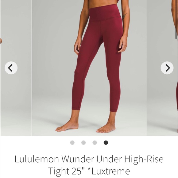Wunder Under luxtreme 25" mulled wine size 2 lululemon nwt - Picture 11 of 12